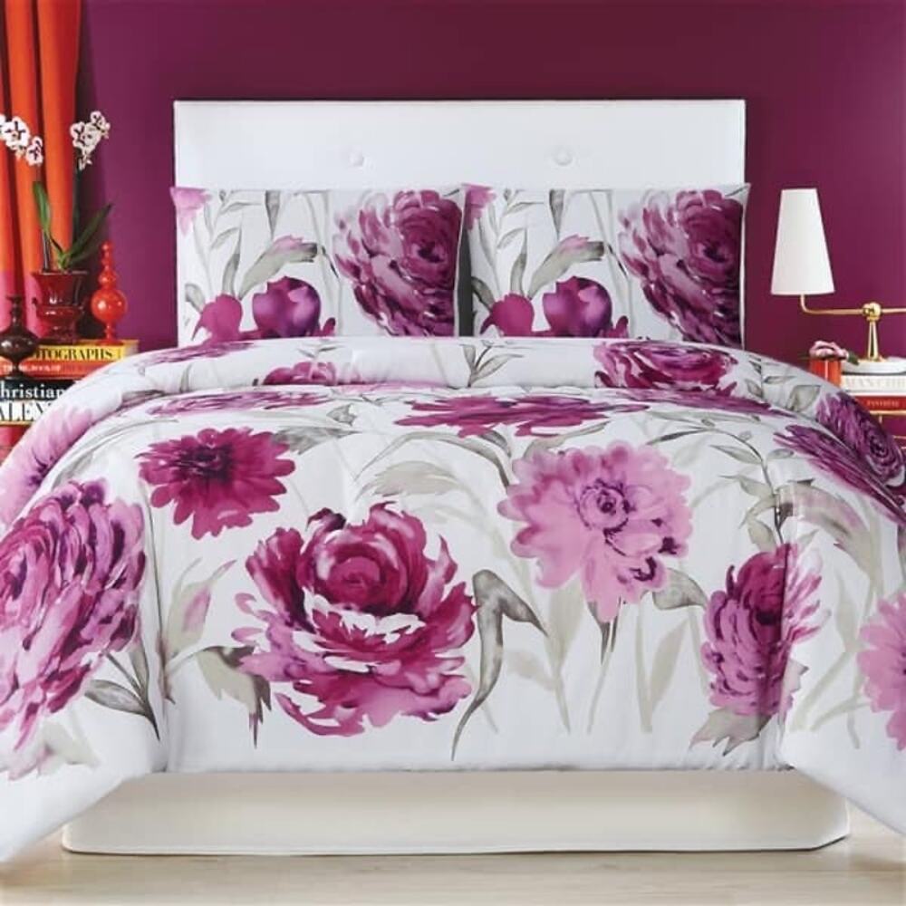 NEW! Full/Queen Christian Siriano New York 3PC Remy Floral Duvet Cover Set
